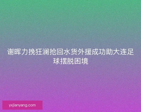 谢晖力挽狂澜抢回水货外援成功助大连足球摆脱困境 谢晖力挽狂澜抢回水货外援成功助大连足球摆脱困境