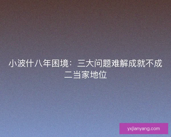 小波什八年困境：三大问题难解成就不成二当家地位